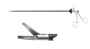Ножницы монополярные с одной подвижной браншей изогнутые влево (5 мм)